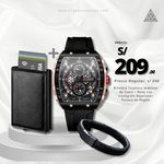 Promo RBP3 (Reloj Deportivo negro + Billetera negra + Pulsera)