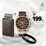 Promo RBP6 (Reloj Cuero + Billetera Café + Pulsera)