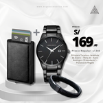 Combo Hannah Martin Black Original + Billetera + Pulsera