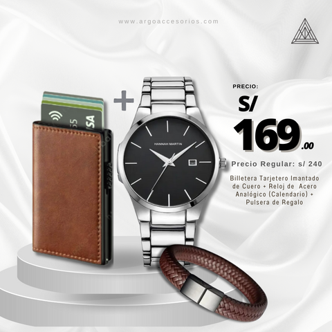 Combo Hannah Martin Silver Original + Billetera + Pulsera