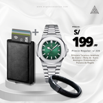 Combo Ejecutivo Old Money RBP4 (Reloj Poedagar + Billetera+ Pulsera)