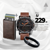 Promo RBP9 (Reloj Naviforce Dual + Billetera Café + Pulsera)