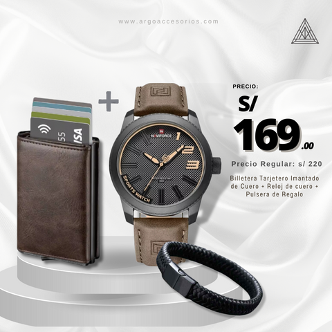 Promo RBP7 ( Reloj Naviforce + Billetera Café + Pulsera)