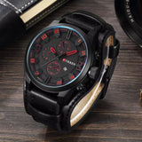 Reloj Curren Cuero CU-1 (Negro rojo)